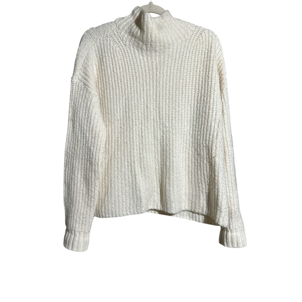 Anthropologie Cozy Cream Turtleneck Sweater Size S